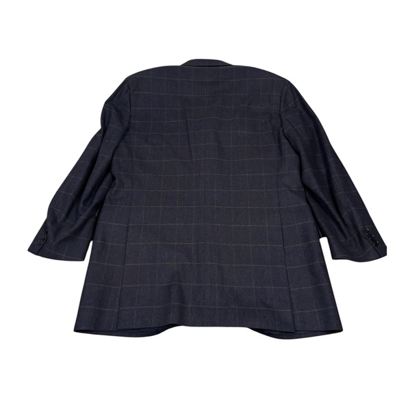 Bergdorf Goodman Cantarelli Suit Men Navy Blue Windowpane Cashmere 42R 38X30 - Picture 8 of 12